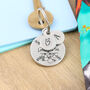 Gift For Sister Round Floral Pewter Keyring, thumbnail 5 of 7