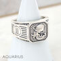 Mens Personalised Sterling Silver Zodiac Ring, thumbnail 2 of 12