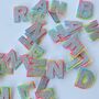 Glitter Rainbow Letter Pin Badge, thumbnail 3 of 3
