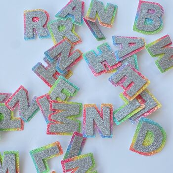 Glitter Rainbow Letter Pin Badge, 3 of 3