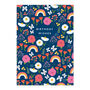 'Birthday Wishes' Floral And Rainbow Patterned Card, thumbnail 3 of 4
