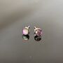 Pink Sparkly Fused Glass Sterling Silver Stud Earrings, thumbnail 5 of 10