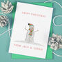 Personalised Rainbow Snowman Christmas Cards, thumbnail 1 of 2