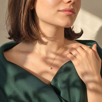 Minimalist Dainty Natural Pearl Gold Plated Necklace, 4 of 5