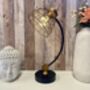 48cm Black Bronze Metal Desk Table Lamp Battery Operated Cage Industrial Light, thumbnail 8 of 8