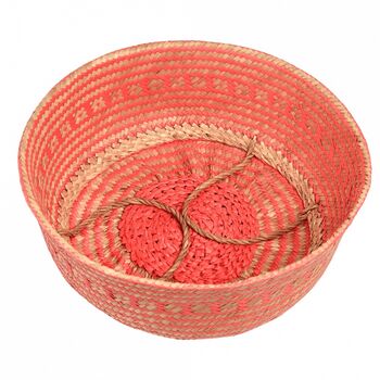 Large Coral Seagrass Basket, 3 of 4