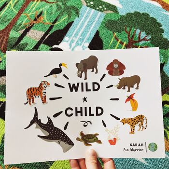 Wild Child Endangered Animals Personalised Print, 2 of 2