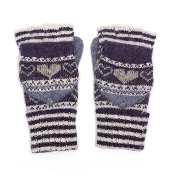 Love Heart Fairisle Knit Gloves, 6 of 10