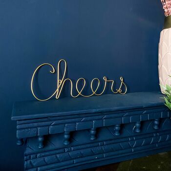 Cheers Gold Wire Word Sign, 3 of 5