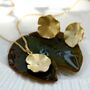 Gold Plated Sterling Silver Lily Pad Studs, thumbnail 6 of 7