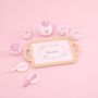 Personalised Pink Wooden Tea Set Toy 3y+, thumbnail 1 of 4