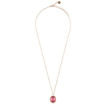 Beatrice Oval Gemstone Necklace Rose Gold Plated Silver, 8 of 12
