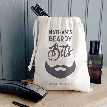 Men's Personalised 'Beardy Bits' Canvas Bag, 4 of 7