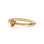 18ct Yellow Gold And Dark Teardrop Diamond Ring, thumbnail 1 of 3