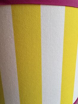 Carnival Lampshade In Sunshine Yellow Deckchair Stripe, 6 of 9
