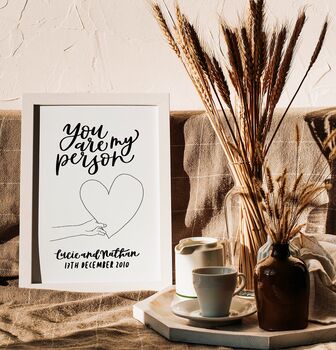 Personalised You Are My Person Couple Print, 5 of 11