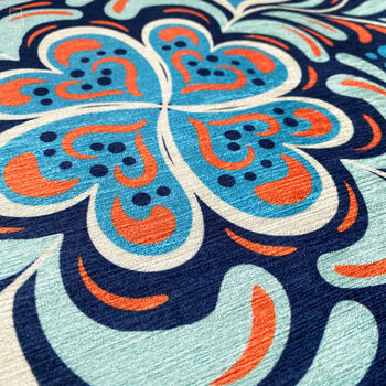Abstract Floral Cushion Cover With Blue And Orange, 6 of 7