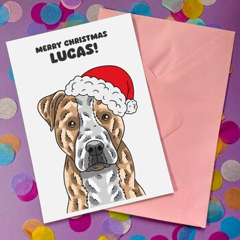Personalised Staffordshire Bull Terrier Xmas Card, 10 of 12