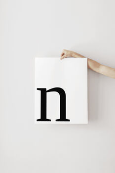 Personalised Bold Lowercase Initial Wall Print, 4 of 4