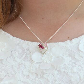 Mini Open Heart Necklace In A Variety Of Colours, 3 of 12