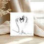 Swan Heart Hand Drawn Greeting Card, thumbnail 1 of 6