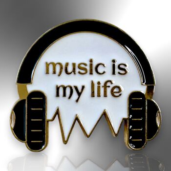 Music Is My Life Headphones Enamel Pin, 4 of 9