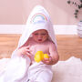 Personalised Rainbow Hooded Baby Towel, thumbnail 1 of 4