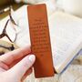 Personalised Meaningful Message Leather Bookmark, thumbnail 1 of 6