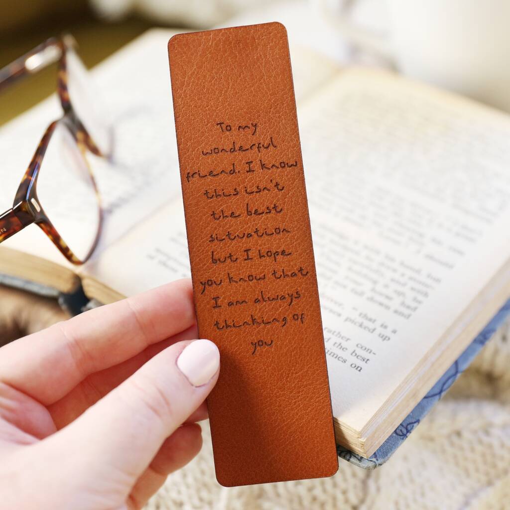 Personalised Meaningful Message Leather Bookmark, 1 of 6