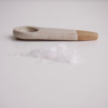Handmade White Mini Pottery Salt Or Spice Spoon, 7 of 9