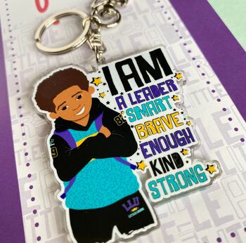 Brown Boy Joy Affirmation Keyring, 2 of 4