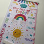 Personalised Bright Rainbows Height Chart, thumbnail 2 of 5