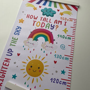 Personalised Bright Rainbows Height Chart, 2 of 5