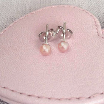 Girl's Pearl And Sterling Silver Earrings, 2 of 6