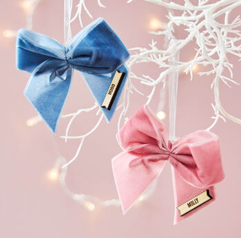 Baby's First Christmas Velvet Bow Decoration, 2 of 4