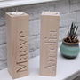 Two Wooden Carved Name Tealight Candle Holders, thumbnail 2 of 7