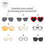 Custom Pet Portrait Wearing Glasses Personalised Dog Cat Gift, thumbnail 4 of 12