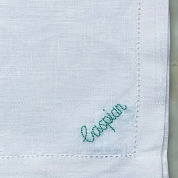 Personalised Hand Embroidered Name Napkin, 3 of 6