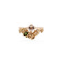 Rose Smaller Chevron Ring Diamond And Tourmaline, thumbnail 5 of 9