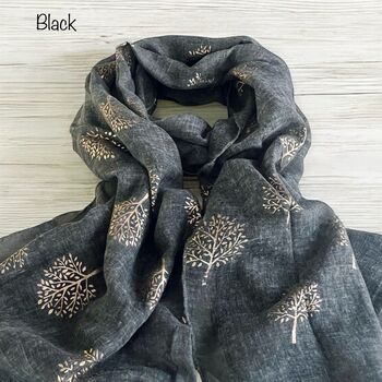 Metallic Gold Mulberry Tree Of Life Scarf, 5 of 10