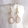 Gold Vermeil Pearl And Rose Quartz Drop Earrings, thumbnail 1 of 5
