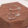 Delicate Star Dangle Hoop Earrings Sterling Silver, thumbnail 2 of 7