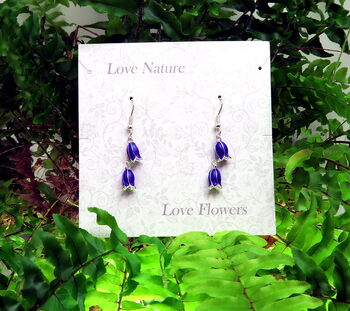 Bluebell Flower Drop Earrings, 2 of 5