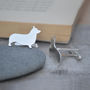 Corgi Cufflinks In Solid Sterling Silver, thumbnail 2 of 3