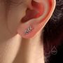 Olive Leaf Stud Earrings In Sterling Silver, thumbnail 4 of 12