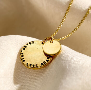 Personalised Mummy And Baby Textured Disc Necklace, 5 of 9