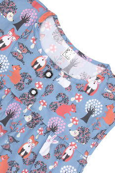 Girls Twilight Woodland Animal Cotton Short Pyjama Set, 2 of 9