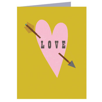 Love And Arrow Mini Greetings Card, 2 of 5