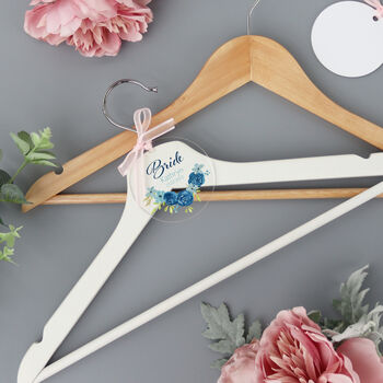 Personalised Clear Wedding Hanger Blue Rose, 4 of 5