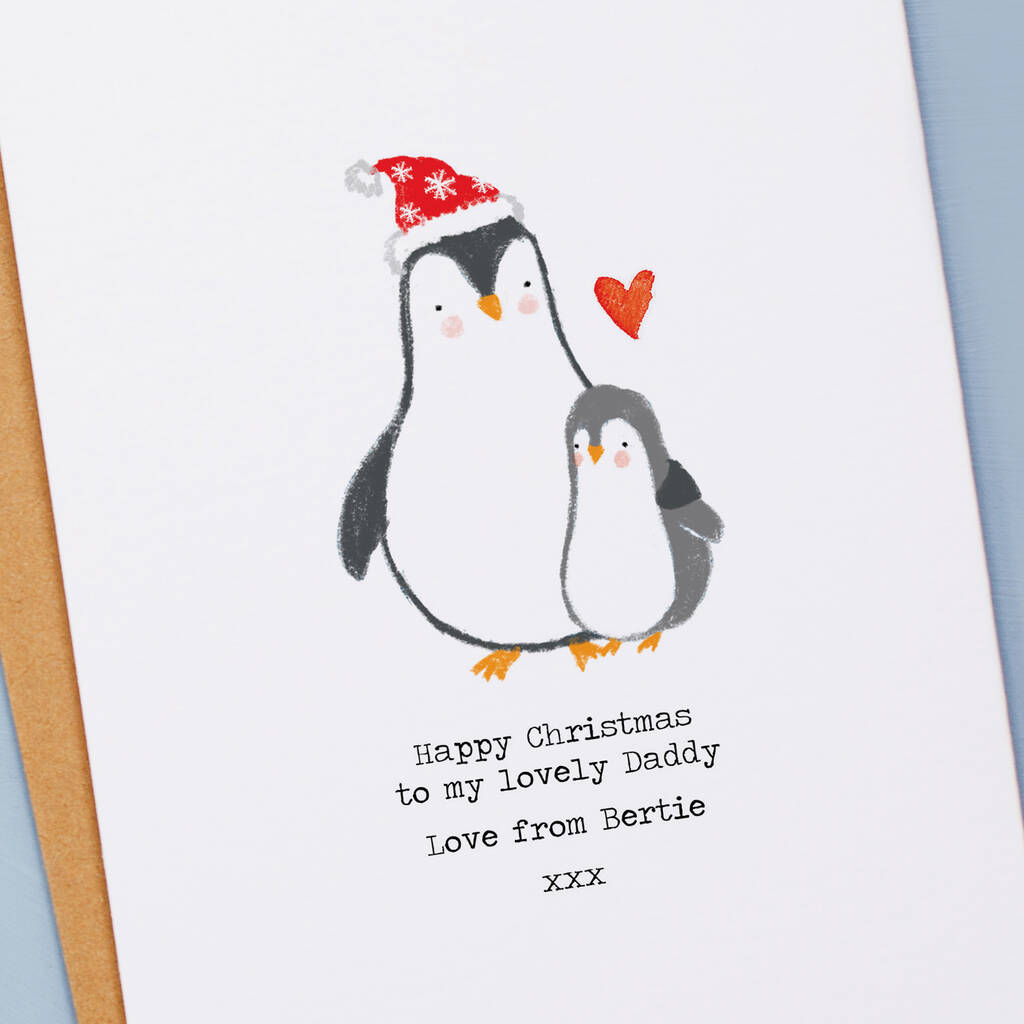 Personalised Happy Christmas Daddy Penguin Card, 1 of 3
